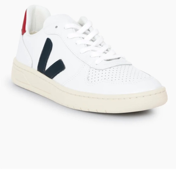 Red, White, Blue Women’s veja White Nautico Pekin V-10 Sneakers 37 6 6.5 - Picture 1 of 7